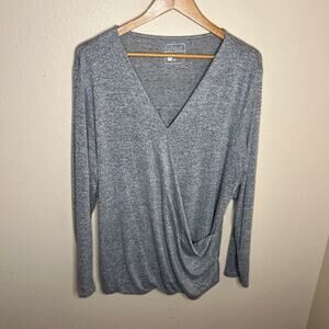 Stylus Light Gray Wrap Pull Over Sweater XL